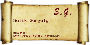 Sulik Gergely névjegykártya